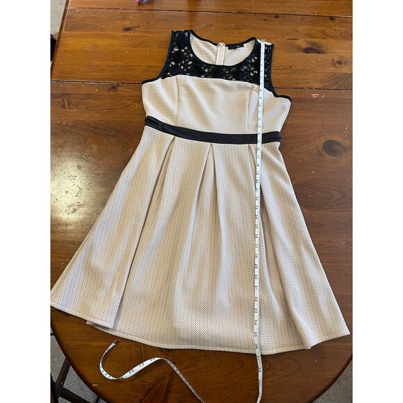 Anthropologie RYU Dress Large Lace Black Beige Lined Style RDA3635-F4T3 Zip Back - Picture 10 of 10